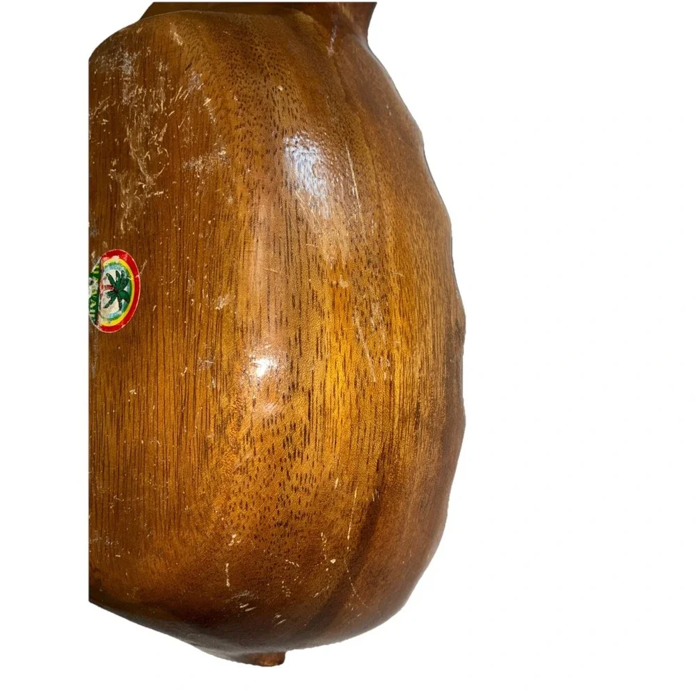 Pineapple Bowl‎ Monkey Pod Wood Carved Tray Dish Hawaii Vintage
